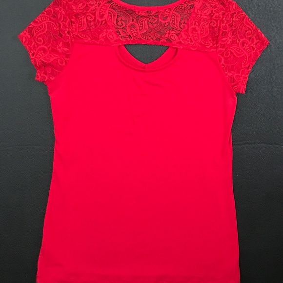 Red Lace Top - Picture 2 of 2
